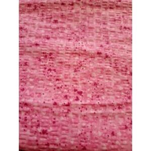 Tutti Frutti Fabric 1+5/8 yds Pink N Tiny Red Hearts Sewing Craft Quilting